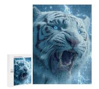 White Tiger Roar Nature's Power Puzzle 1000 Pièces Educa Jouet en Bois Cadeau Unique Décoration Intérieure Jeu Éducatif Challenge Toy Adultes Et Enfants À Partir De 14 Ans 500 PCS