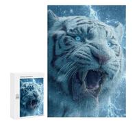 White Tiger Roar Nature's Power Puzzle 1000 Pièces Educa Jouet en Bois Cadeau Unique Décoration Intérieure Jeu Éducatif Challenge Toy Adultes Et Enfants À Partir De 14 Ans 300 PCS