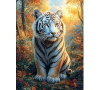 White Tigre dans Le Jardin Fleuri 1000 Pieces Casse-tête Expert Confirmé en Carton sans Déformation Mythes fantastiques Cuento De Hadas Très Difficile Niveau Expert Jeu De Société Colle