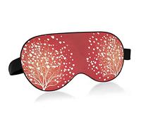 White Tree Of Life With Love Hearts On Red Eye Masks Cover Blocks Light Sleep Mask Shade Cover Blindfold Relaxing Eyeshade Cover avec serre-tête réglable pour hommes femmes enfants