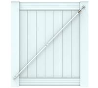 White True Latch Support de portail télescopique de 1,8 m pour petite barrière en vinyle - Kit de barrière en vinyle anti-affaissement - Deuxième usine - 1 attelle brevetée fabriquée aux États-Unis