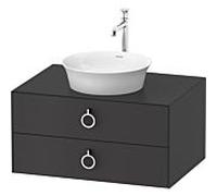 White Tulip Duravit match0 WT499005858 80 x 55 cm, Graphit mat, mural, 2 tiroirs avec poignée, plaque console 2000