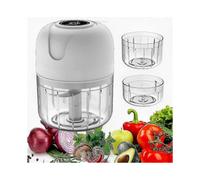 (White) USB Rechargeable Mini Electric Food Chopper for Garlic, Onion, Pepper - Small Portable Food Processor for Kitchen, Dorm, Travel