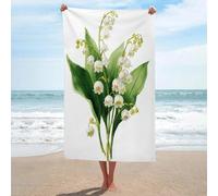 White Valley Serviette de plage en microfibre anti-sable Grande serviette de douche multi-usages absorbante pour salle de bain piscine 130 x 80 cm