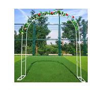 White Wedding Rose Arch - Metal Garden Pergola Galvanized Trellis for Climbing Plants Elegant Outdoor Decor 180x220 cm Perfect for Weddings and Events
