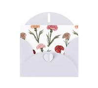 White WHJSHOP Carnations Exprimant l'amour maternel Carte de vœux Impression - Papier nacré haut de gamme double face effet perle Love Buckle Enveloppe en papier nacré