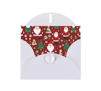 White WHJSHOP Carte de vœux avec impression cadeau du Père Noël - Papier nacré double face haut de gamme effet perle avec boucle d'amour et enveloppe en papier nacré