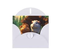 White WHJSHOP Carte de vœux imprimée cochons d'Inde - Papier nacré haut de gamme avec effet nacré double face