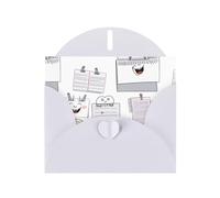 White WHJSHOP Carte de vœux imprimée Happy Note Every Day - Papier nacré haut de gamme double face effet perle Love Buckle Enveloppe en papier nacré