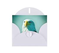 White WHJSHOP Carte de vœux Motif aigle courageux Papier nacré double face Effet nacré