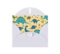 White WHJSHOP Carte de vœux Motif dinosaure - Papier nacré haut de gamme avec effet nacré double face