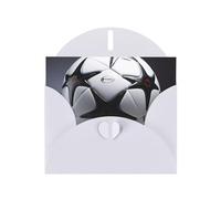 White WHJSHOP Carte de vœux Motif football Noir/blanc Papier nacré double face Effet perle Enveloppe en papier perlé