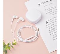White with Box Écouteurs intra-auriculaires filaires de 3.5mm, oreillettes de sport, stéréo basse, avec boîte, mains libres, musique, casque avec micro, pour iPhone, Samsung, Mobile, PC ""Nipseyteko
