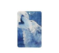White Wolf Howling At The Moon Lot de 4 désodorisants à suspendre pour voiture, cartes parfumées pour tablettes d'aromathérapie de voiture