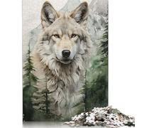 White Wolf Puzzle 1000 Pieces Cadeau Unique Jeu Éducatif Défi Jouet À De Qualité Supérieure Peinture Art pour Adultes Et Enfants À Partir De 12 Ans 1000pcs (75x50cm)