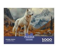 White Wolf Standing Matériau Résistant Aux Couleurs Activité Relaxante, Parfaite pour Réduire L’anxiété Et Profiter du Calme 52x38cm/1000pcs