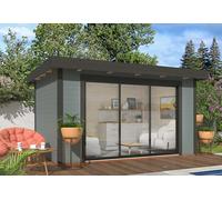 White Wood Studio de jardin en bois d’épicéa peint 28 mm Lydia - 15 m² - 111786