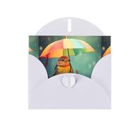 White YYHWHJDE Bird Under the Rainbow Umbrella Prints Carte de vœux 15,2 x 10,2 cm - Design tendance et unique pour diverses occasions