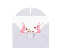 White YYHWHJDE Carte de vœux Motif lapin rose cueillant des cerises 15,2 x 10,2 cm - Design tendance et unique pour diverses occasions