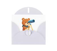 White YYHWHJDE Carte de vœux Motif petit ours regardant le ciel 15,2 x 10,2 cm Design tendance et unique pour diverses occasions