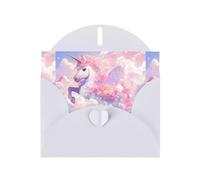 White YYHWHJDE Crown Unicorn on the White Clouds Prints Carte de vœux 15,2 x 10,2 cm - Design tendance et unique pour diverses occasions