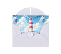 White YYHWHJDE Lighthouse on the coast Prints Carte de vœux 15,2 x 10,2 cm - Design tendance et unique pour diverses occasions