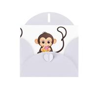 White YYHWHJDE Little Monkey eating candy Prints Carte de vœux 15,2 x 10,2 cm - Design tendance et unique pour diverses occasions