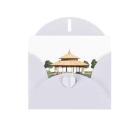 White YYHWHJDE Pavilion at the pond Prints Carte de vœux 15,2 x 10,2 cm - Design tendance et unique pour diverses occasions