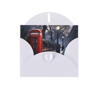 White YYHWHJDE Red Phone Booth London Street Prints Carte de vœux 15,2 x 10,2 cm Design tendance et unique pour diverses occasions