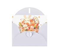 White YYHWHJDE Sugar in Coconut Shell and White Rabbit Prints Carte de vœux 15,2 x 10,2 cm - Design tendance et unique pour diverses occasions