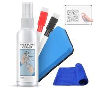 Whiteboard Cleaner, Whiteboard Reiniger Spray, Whiteboard Zubehör Set mit Whiteboard Spray Whiteboard Schwamm Magnetisch, White Board Stifte Abwischba, Entfernt Hartnäckige Flecken von Whiteboards