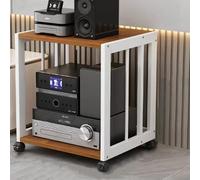 WhiteCorner Support AV pour lecteur DVD et amplificateur à 2 niveaux réglables Design moderne pour Home Cinéma Solution de stockage multimédia