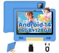 Whitedeer Tablettes Tactiles pour Enfants Tablette 10 Pouces Octa Core avec 16GB RAM 128GB ROM TF 1TB, Android 14, Wi-FI 6/BT 5.3, Widevine L1, 5000 mAh, Contrôle Parental Cadeau Educative Enfant