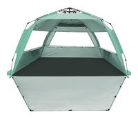 WhiteFang Deluxe XL Tente de Plage Pop-up pour 3 à 4 Personnes, Protection UV, Sol Extensible avec 3 fenêtres de Ventilation, Sac de Transport, piquets et haubans (Vert Menthe)