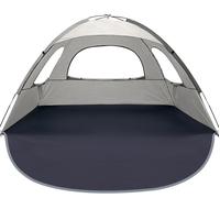 WhiteFang Tente de Plage Anti-UV Portable pour 3 Personnes, Sol Extensible avec 3 fenêtres en Maille ventilée, Sac de Transport, piquets et haubans (Respiration de bébé)