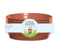 Whitefurze G04118 Lot de 5 soucoupes pour pot de fleurs Couleur terre cuite 12,7/15 cm