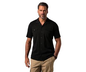 WHITELISTED Jp1880 Jersey-Hemd, Halbarm, Kragen, Cuba-fit, BIS 8 XL Chemise, Noir, 5XL Hommes