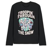 WHITELISTED Star Wars Retro Troopin' Through The Snow Unisex Long Sleeve T Shirt, Black, Noir, S Mixte