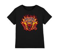 WHITELISTED Stranger Things Hellfire Flames Shirt, Black, 12-13 Ans Unisex Kids