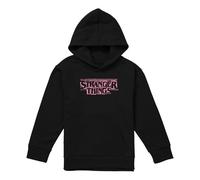 WHITELISTED Stranger Things Punk Logo Pink Youth Boy/Girls Pull-Over Hoodie, Black Hooded Sweatshirt, 12-13 Ans Unisex Kids