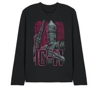WHITELISTED The Mandalorian Bounty Hunter Ig11 Unisex Long Sleeve T Shirt, Black, Large