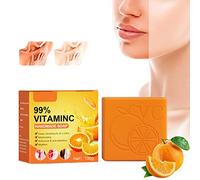 Whitening Soap, Savon Éclaircissant, Savon de Blanchiment, Savon Traitement Exfoliant, Orange Vitamin C Handmade Soap, Savon Éclaircissant de Peau, pour un Visage et un Corps Lisses