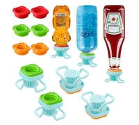 WhiteRhino Bouchon de vidange de bouteille avec 3 tailles, kit de vidange de bouteille à rabat, bouchon distributeur de bouteille à l'envers, bouchon à rabat, flacon compressible, s'adapte à la