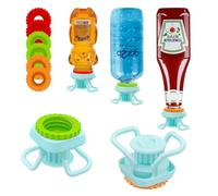 WhiteRhino Lot de 2 Bouchons doseurs en 3 Tailles-Couvercles universels pour Bouteilles retournées, réutilisables, Anti-Fuite, compatibles avec la Plupart des Bouteilles-Simple,zéro gaspillage