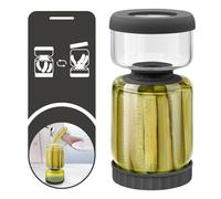 Whiterhino Pot en verre pour cornichons avec filtre, récipient plus long de 1304 g, séparateur de jus de sablier pour olives, concombres, concombres longs ou tranchés, résistant aux fuites, lavable