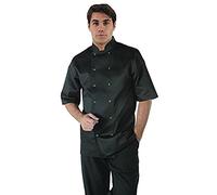 Whites Chefs Apparel A439-M Vegas Veste de chef manches courtes Noir
