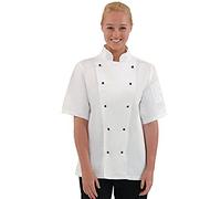 Whites Chefs Apparel Vêtements dl711-m Whites Chicago Chef pour Femme, à manches courtes, taille : M, Couleur : Blanc
