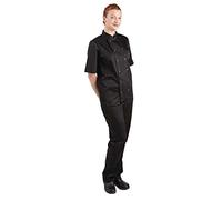 Whites Chefs Clothing A439-5XL Vegas Veste de chef unisexe à manches courtes en polycoton Taille 5XL Poitrine 163-168 cm Noir