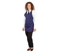 Whites Chefs Clothing BB137 Tablier de service col en V en polycoton Bleu marine 838 x 698 mm