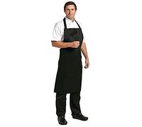 Whites - Tablier de chef noir en polycoton Whites - Extra long, attaches réglables, unisexe, personnalisable B887